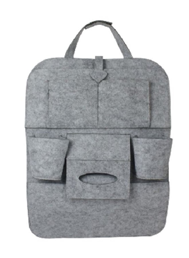 WAGAN Multiple Pockets Long Lasting Uses Leather Car Back Seat Organizer Grey #6000 - Image 1