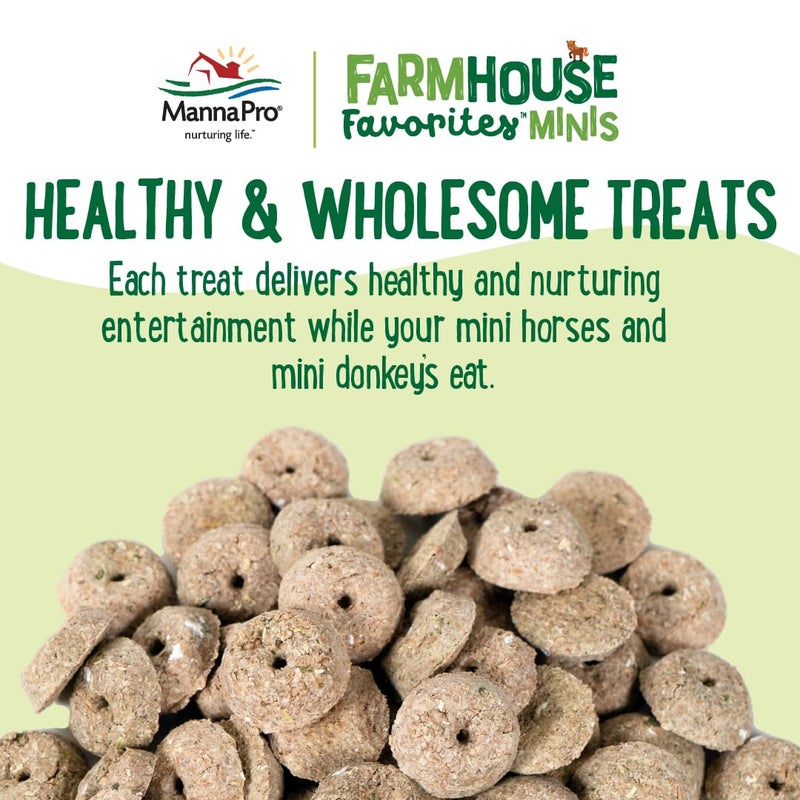 Manna Pro Farmhouse Favorites Mini Horse & Mini Donkey Treats -Baked Snack for Mini Horses & Mini Donkeys - Hand Mixed Treat - Oats, Apple & Banana Flavored - 3lb Bag - Image 5