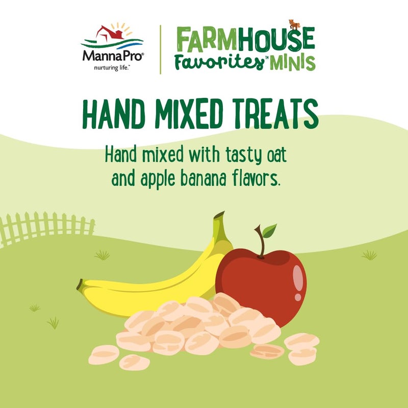 Manna Pro Farmhouse Favorites Mini Horse & Mini Donkey Treats -Baked Snack for Mini Horses & Mini Donkeys - Hand Mixed Treat - Oats, Apple & Banana Flavored - 3lb Bag - Image 2