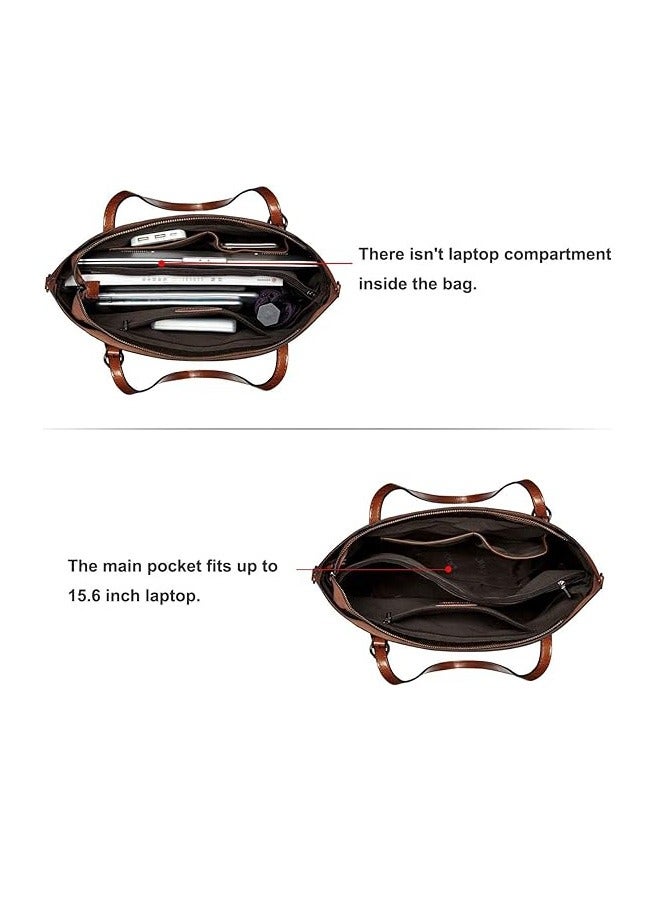 NIBEMINENT Women Genuine Leather Handbag Purse Top Handle Satchel Daily Work Tote Shoulder Bag Large Capacity  - Image 5