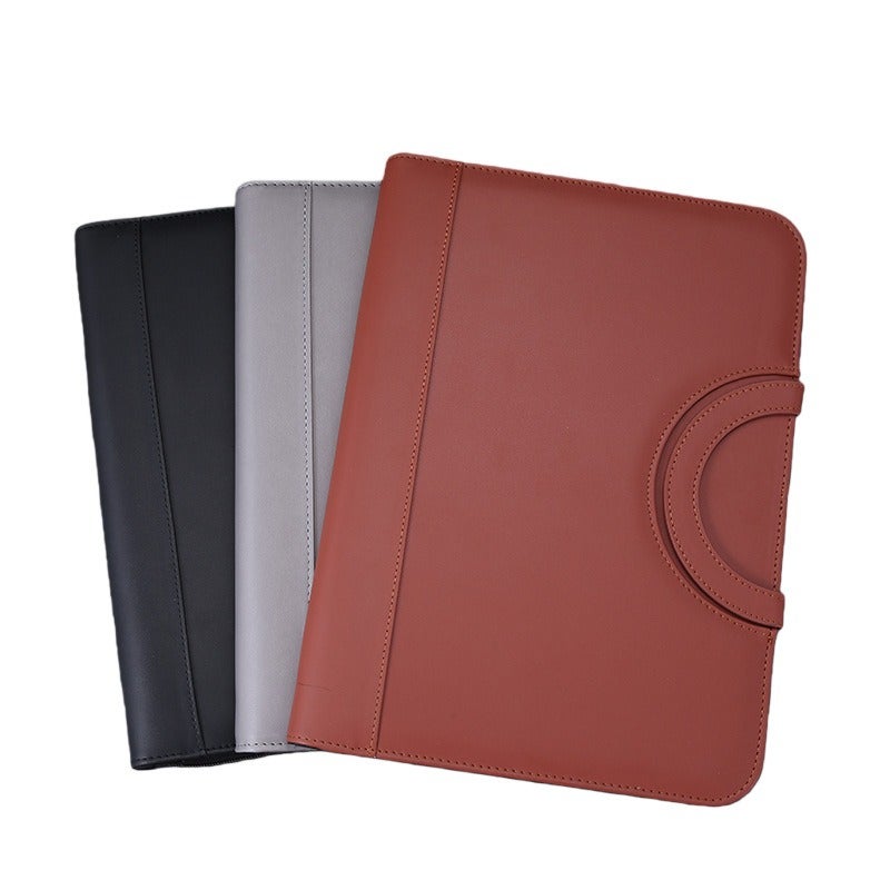Zhe Ben Hang Multifunctional Leather A4 Zipper File Folder with Handle, Large Capacity Business Meeting Manager Organizer - Image 5