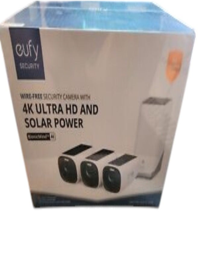 eufy - eufyCam 3 pro 4K 3-Cam Kit, Security Camera Outdoor Wireless, 4K Camera with Integrated Solar Panel, Face Recognition AI, Local Storage up to 16TB, No Monthly Fee(1 Year Warranty) - Image 1