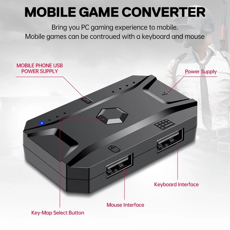 تي- وولف ملحقات ألعاب T-wolf One-Handed Gaming Keyboard Mouse Combo for Mobile - Image 4