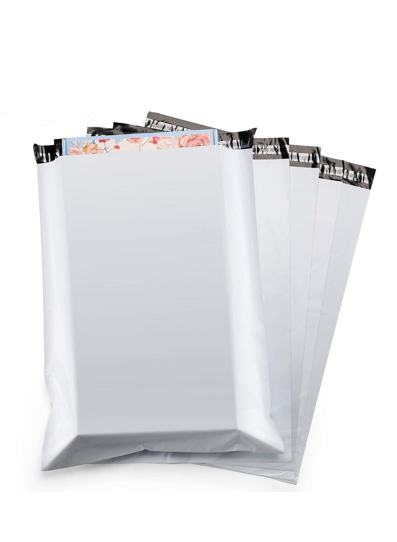 فوميمو اكياس مغلفات بلاستيكية من 100 قطعة تخزين البريد ذاتية اللصق بلون ابيض بريدية البولي بلاستيك شحن الداخل اسود 45 × 35 سم - Image 1