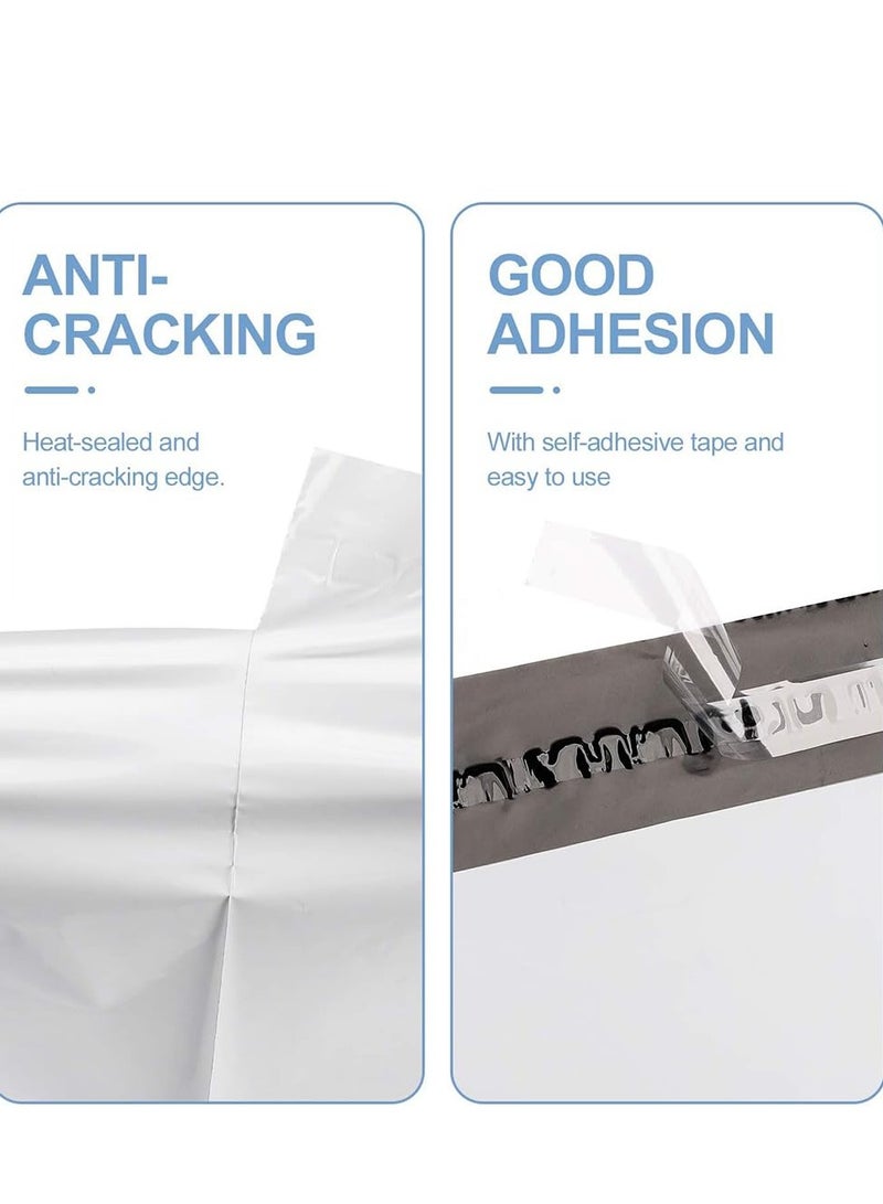 فوميمو اكياس مغلفات بلاستيكية من 100 قطعة تخزين البريد ذاتية اللصق بلون ابيض بريدية البولي بلاستيك شحن الداخل اسود 45 × 35 سم - Image 4