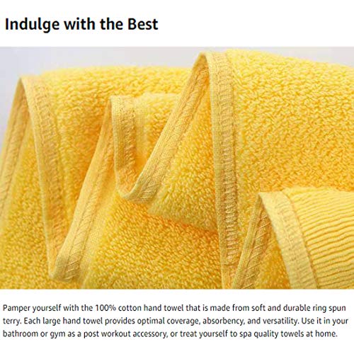 LRUUIDDE Bathroom Hand Towels 2 Set, Cotton Hand Towel for Bath, Hand, Face, Kitchen, Super Soft, Highly Absorbent, Machine Washable, Size 14" x 30" (Yellow)… - Image 3