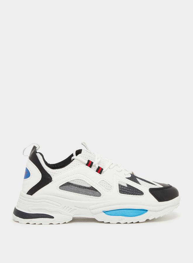 Styli Chunky Sole Color Block Lace Up Sneakers  - Image 1