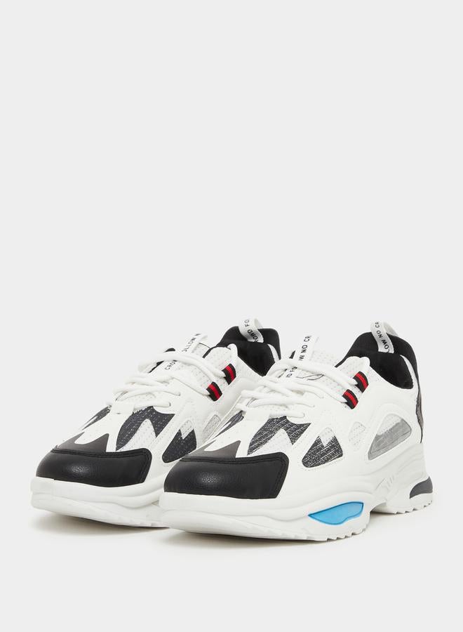 Styli Chunky Sole Color Block Lace Up Sneakers  - Image 2