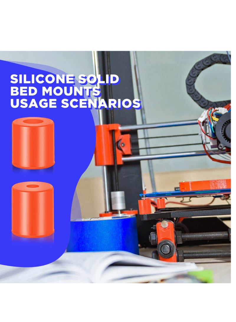 SOLARAE 3D Printer Heat Bed Leveling Parts,12Pcs  Printer Hot Bed Mounts Column Stable Tool, Printer Parts Heat Buffer Silicone Heat Bed Parts Compatible with CR-10 Ender 3 Bottom Connect (Brown, 0.7 Inches) - Image 3