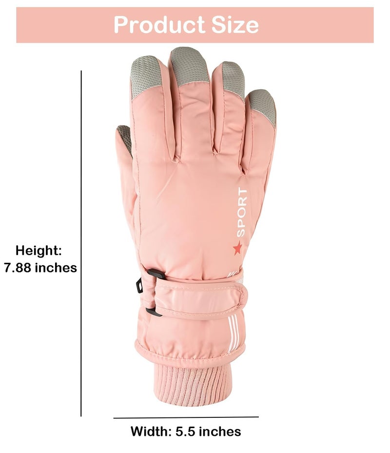 CXQRR Kids Winter Snow Ski Gloves Boys Girls Warm Waterproof Breathable Gloves for Outdoor Sports 6-12Y - Image 3