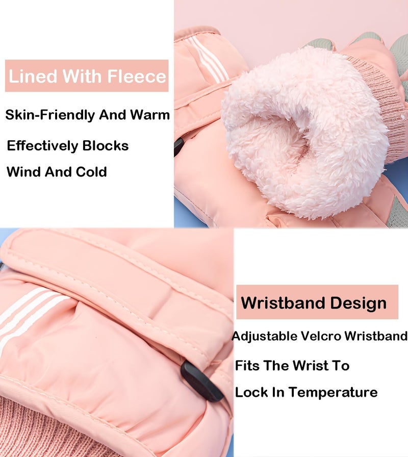 CXQRR Kids Winter Snow Ski Gloves Boys Girls Warm Waterproof Breathable Gloves for Outdoor Sports 6-12Y - Image 2