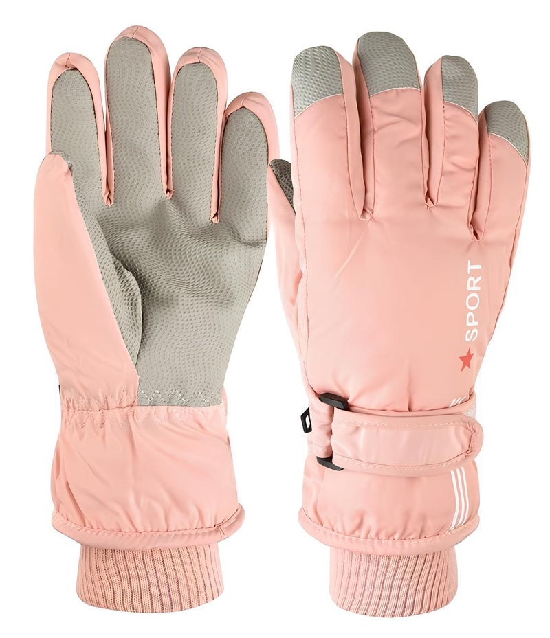 CXQRR Kids Winter Snow Ski Gloves Boys Girls Warm Waterproof Breathable Gloves for Outdoor Sports 6-12Y - Image 1