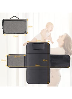 SYOSI Portable Changing Pad for Baby, Portable Diaper Changing Pad, Waterproof Travel Changing Pad with Wipes Pocket and Diaper Pocket, Baby Stuff, Newborn kinds, Baby Shower Gifts Grey  - Image 2