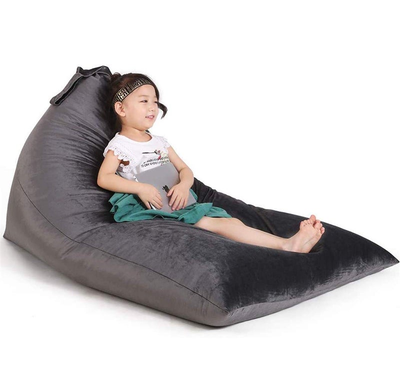Stuffed Animal Storage Bean Bag Chair for Kids and Adults Stuffed Animal Bean Bag Storage Luxury Velvet Stuffie Seat  Cover ONLYDark Grey 200 L52 Gal
