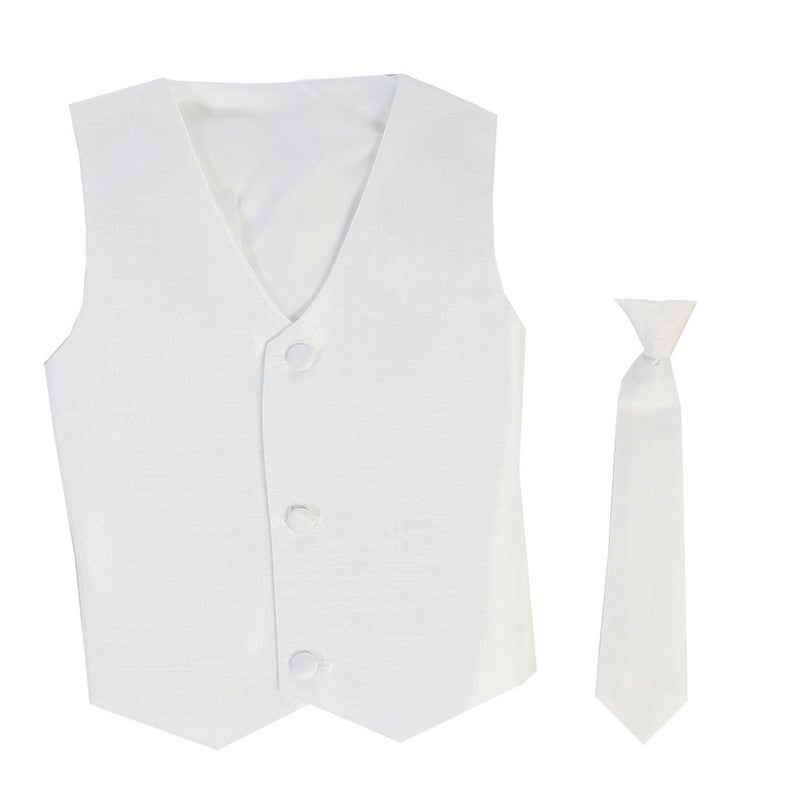 Lito Vest and Clip On Baby Boy Necktie set - WHITE - 2T/3T - Image 4