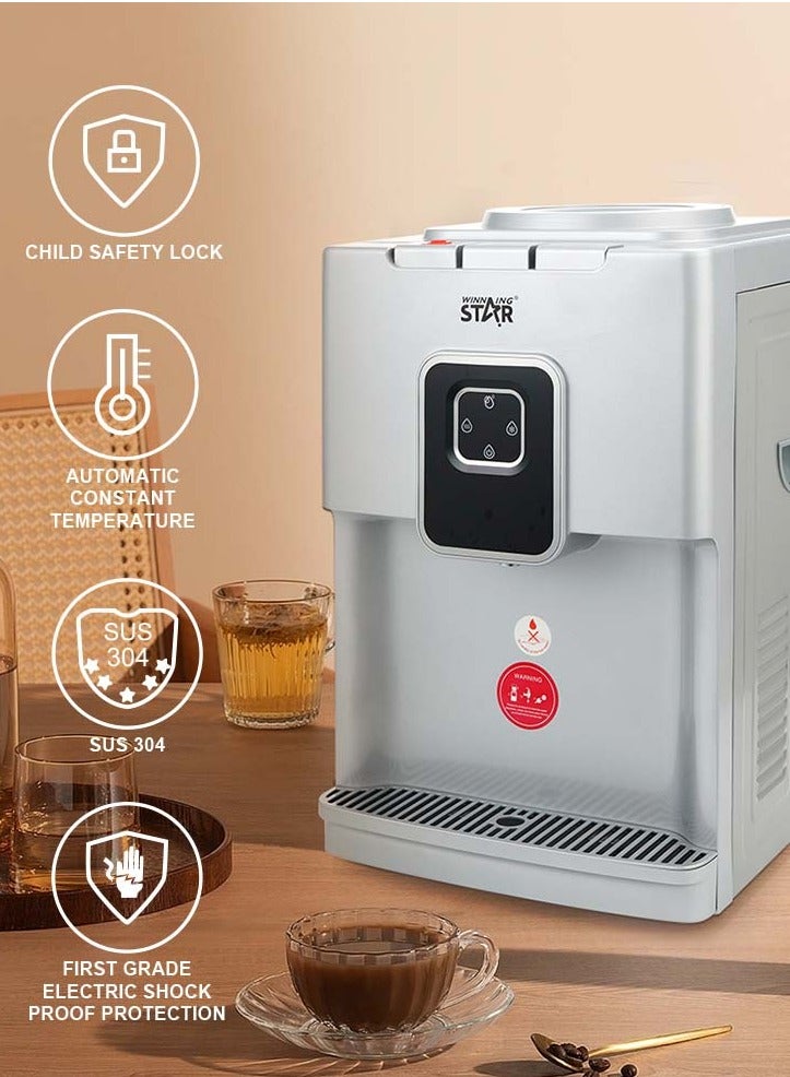 Winning Star Water Dispenser, Top-Loading, Hot & Cold, Standard, Tabletop, Elegant Design, 500W, White, Model: ST-6508 - Image 2