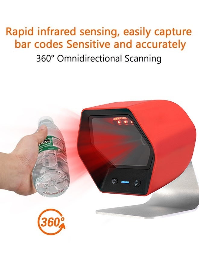 NETUM Automatic Barcode Scanner USB Wired - Hands-Free Desktop 1D/2D/QR Barcode Reader, Omnidirectional Scanning for Retail Store, Warehouse, Supermarket, Library, POS System - Image 4