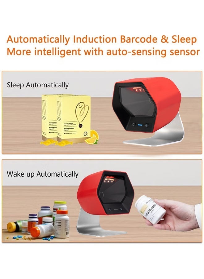 NETUM Automatic Barcode Scanner USB Wired - Hands-Free Desktop 1D/2D/QR Barcode Reader, Omnidirectional Scanning for Retail Store, Warehouse, Supermarket, Library, POS System - Image 3