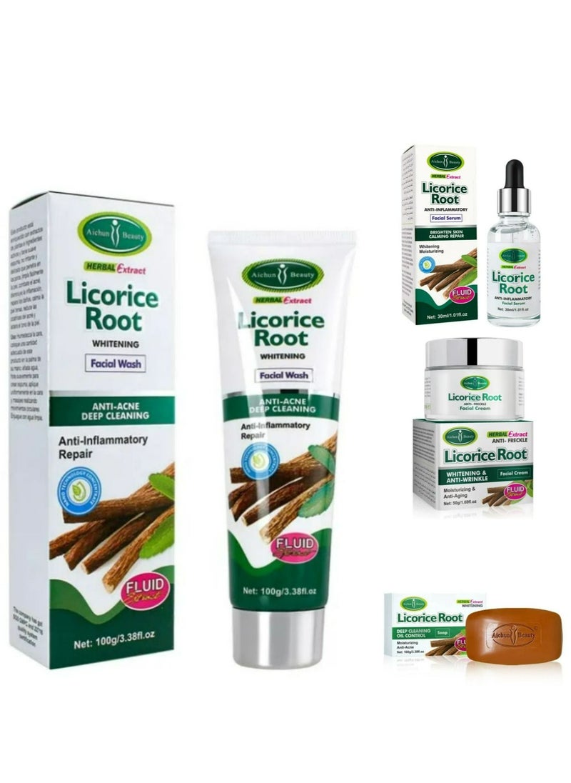 Aichun beauty Products Organic Natural Skin Care Set Licorice Root Serum Extract Brightening Rejuvenating Set Skincare  - Image 2