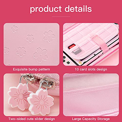 HLRAO Pink Travel Carrying Case Accessories Kit Compatible with Nintendo Switch (NOT Fit OLED/Lite).Pink Switch Hard Protective Cover,Adjustable Stand,Screen Protector & Cute Thumb Grips 10 in 1 Gift. - Image 3