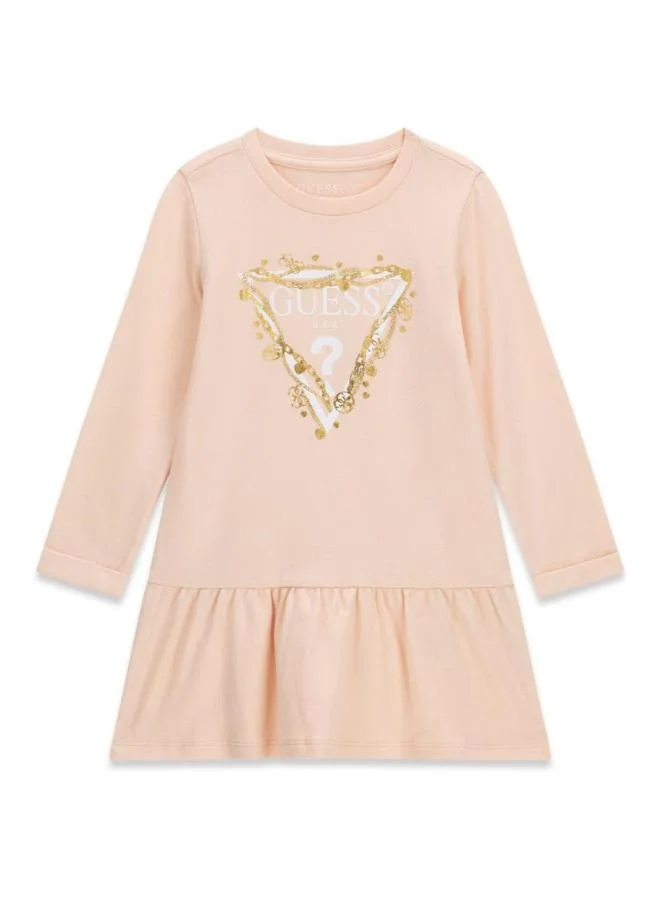 Guess Kids Long Sleeve Sleeves Interlock Dress