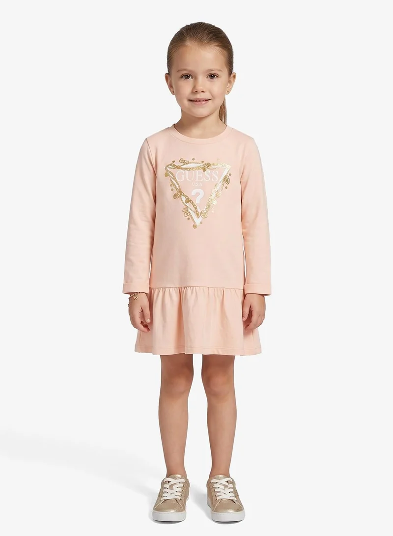 Guess Kids Long Sleeve Sleeves Interlock Dress
