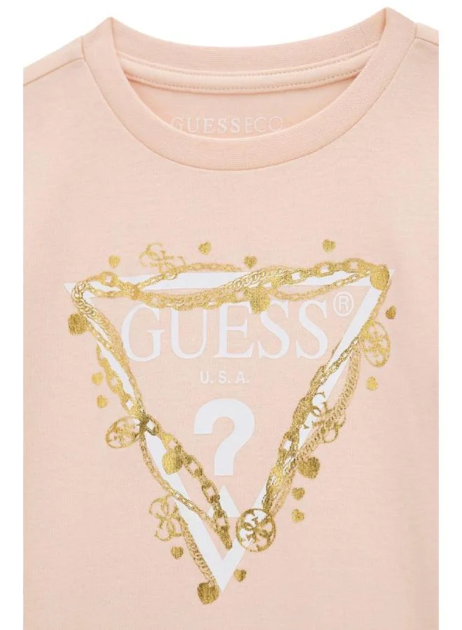 Guess Blush Breeze Kids Long Sleeve Sleeves Interlock Dress for Women | Best Price UAE