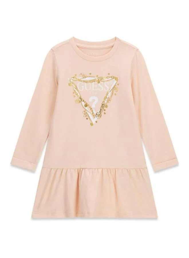 Guess Kids Long Sleeve Sleeves Interlock Dress