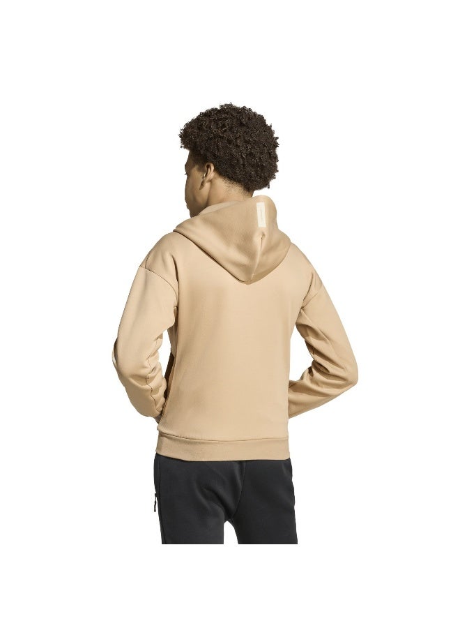 Adidas Adidas J Z.N.E.Fz Brown Hooded Track Top Track Tops For Kids - Image 3