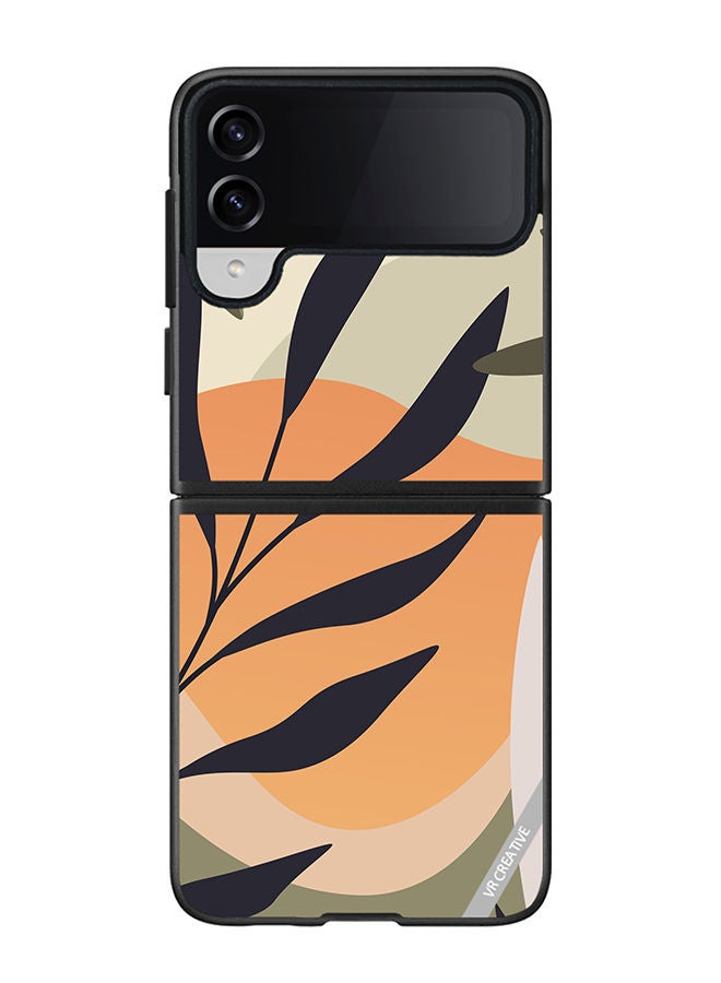 VR CREATIVE Protective Case Cover For Samsung Galaxy Z Flip4 Leaf Tropical Design Multicolour - Image 1