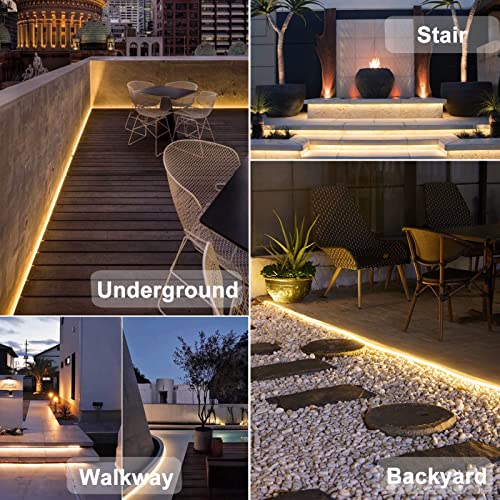 echosari Solar Powered Strip Lights Outdoor Waterproof, 16.4Ft 320 LED Strip Lights with Remote, Timer, 8 Modes, Cuttable, Strip Lights for Cabinet Stair Patio Walkway Decor (Warm White) - Image 3