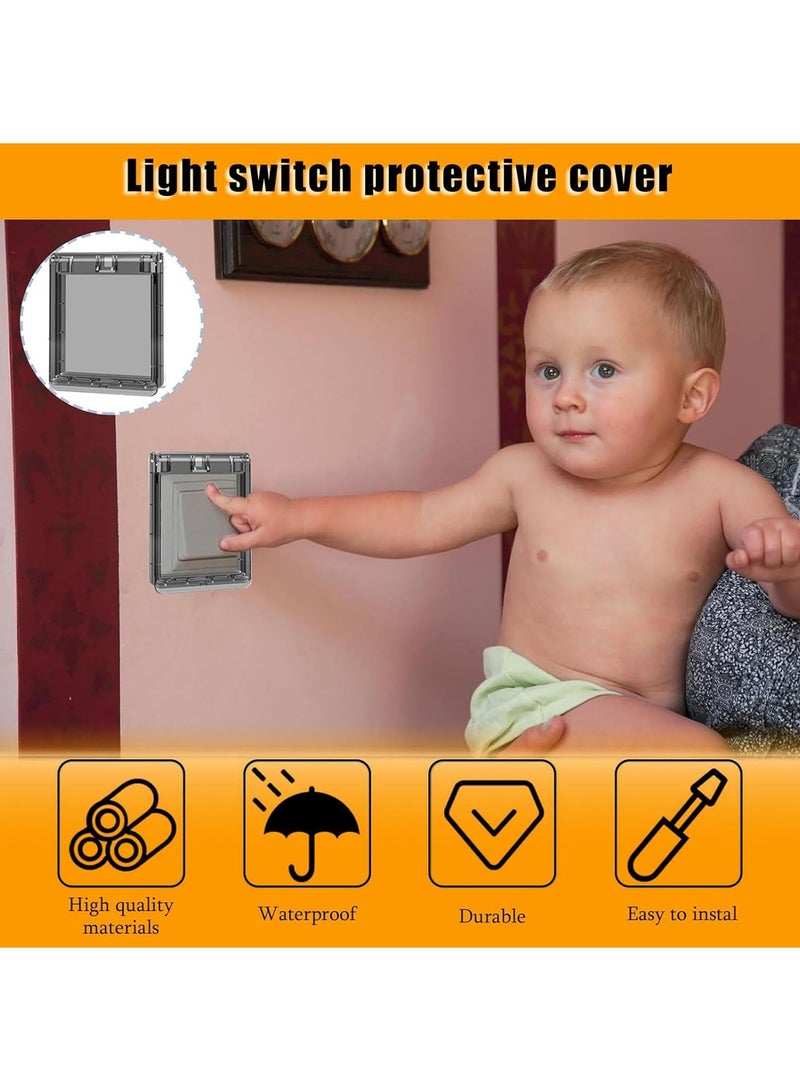 غطاء حماية لمفتاح الإضاءة 2 قطع، واقي مفاتيح وحماية للأطفال، صندوق غطاء مقبس كهربائي من نوع 86 مزدوج، واقٍ نحيف للمقابس للأطفال والبالغين، مناسب للمنزل - Image 2