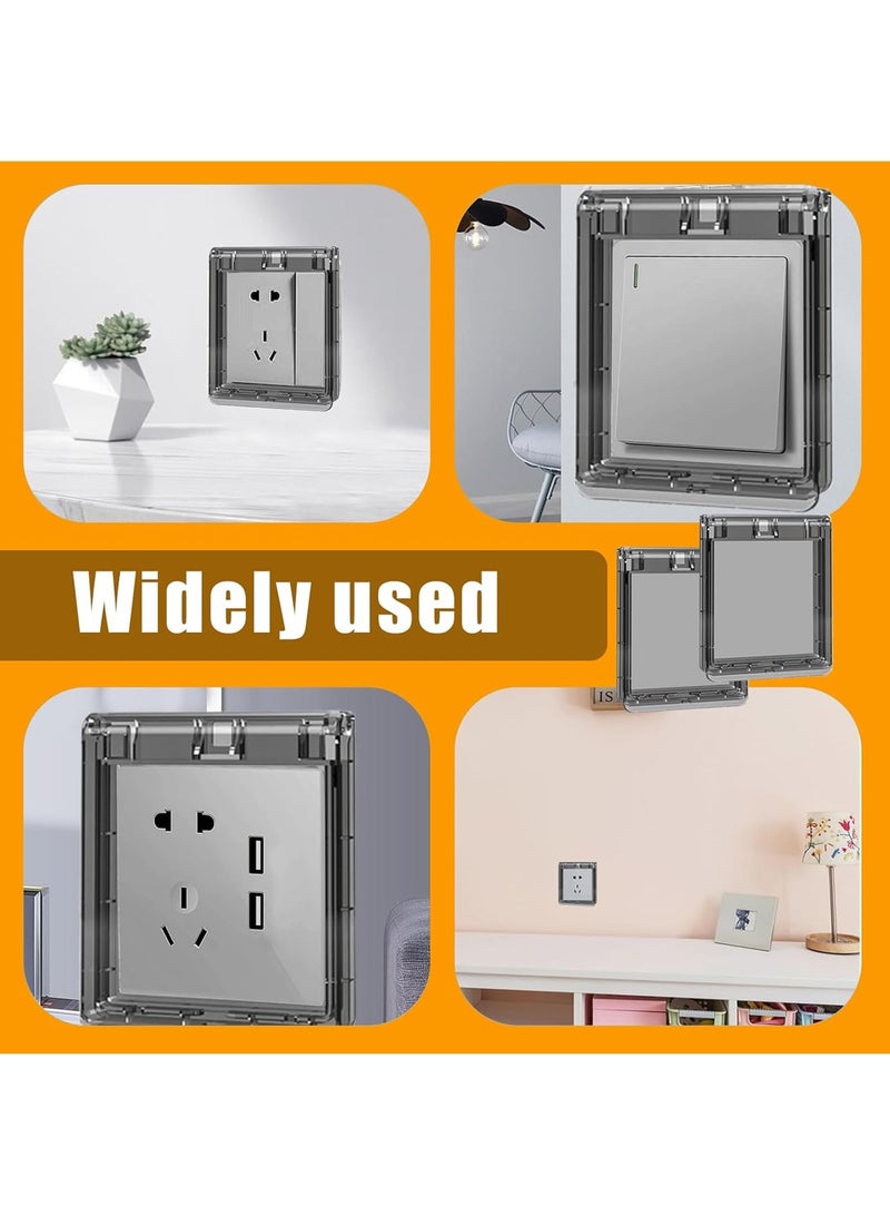 غطاء حماية لمفتاح الإضاءة 2 قطع، واقي مفاتيح وحماية للأطفال، صندوق غطاء مقبس كهربائي من نوع 86 مزدوج، واقٍ نحيف للمقابس للأطفال والبالغين، مناسب للمنزل - Image 3