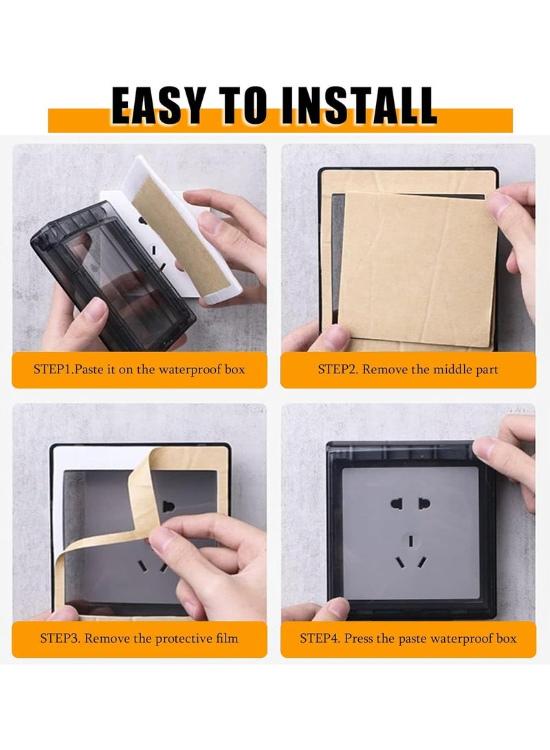 غطاء حماية لمفتاح الإضاءة 2 قطع، واقي مفاتيح وحماية للأطفال، صندوق غطاء مقبس كهربائي من نوع 86 مزدوج، واقٍ نحيف للمقابس للأطفال والبالغين، مناسب للمنزل - Image 5