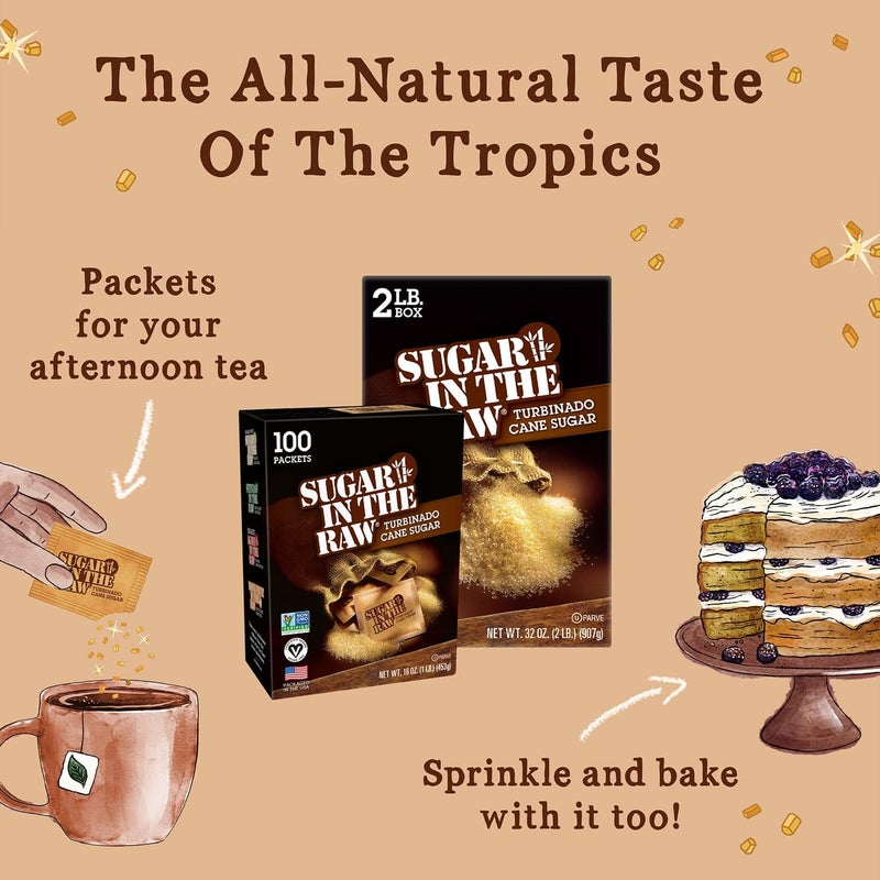 SWEET'N LOW Sugar in the Raw Demerara Cane Sugar - 2 lb Box - Image 3