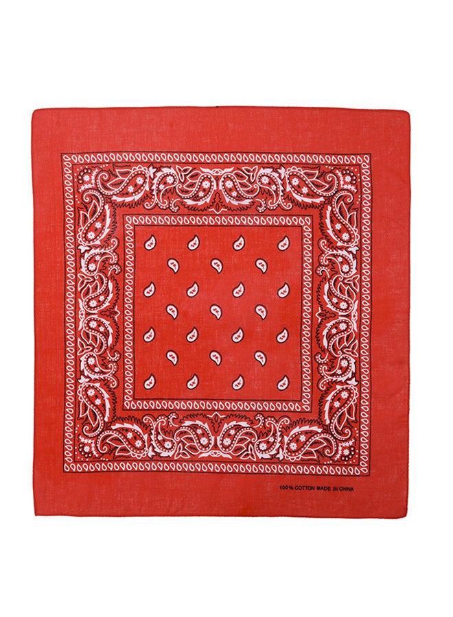 Flower Print Headscarf Red