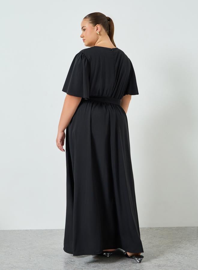 ستايلي فستان طويل مقاس كبير بكسرات - Image 5