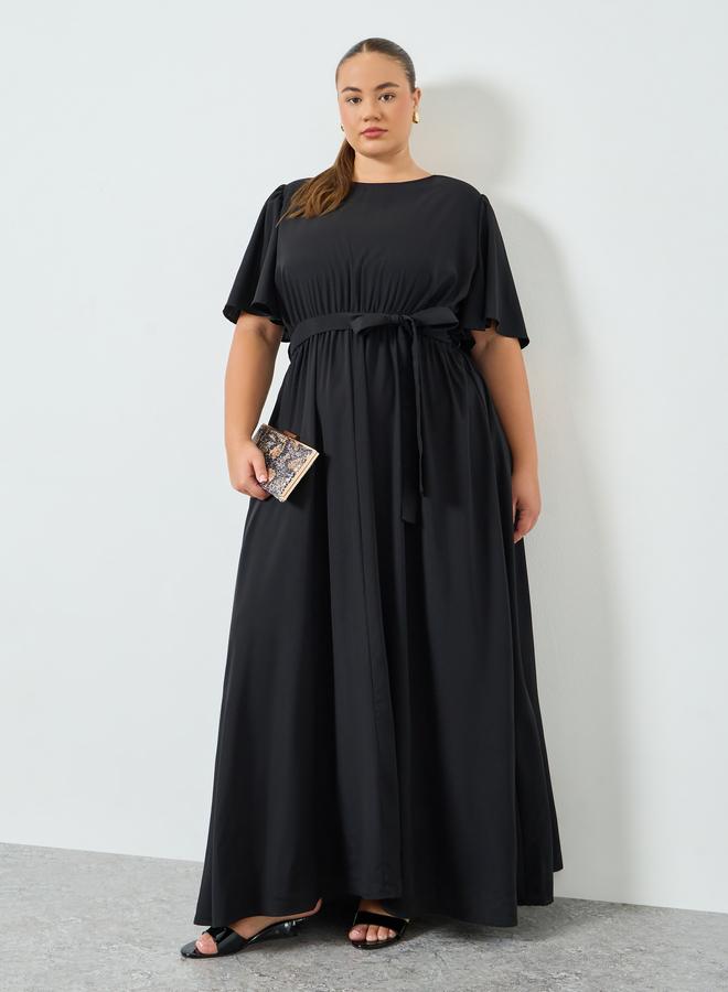 ستايلي فستان طويل مقاس كبير بكسرات - Image 1