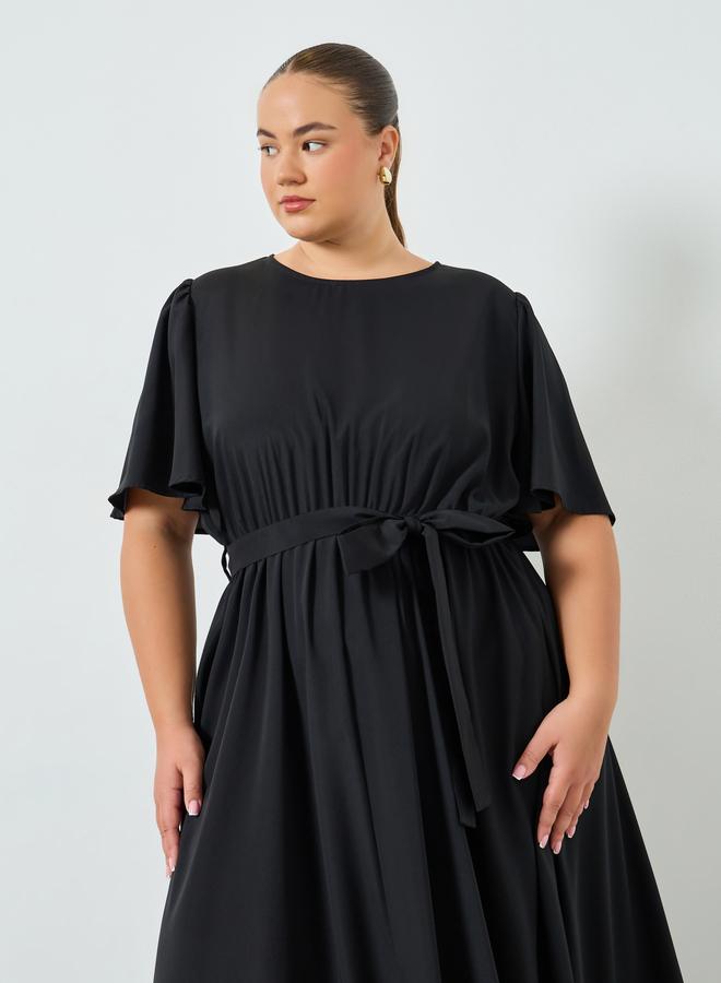 ستايلي فستان طويل مقاس كبير بكسرات - Image 2