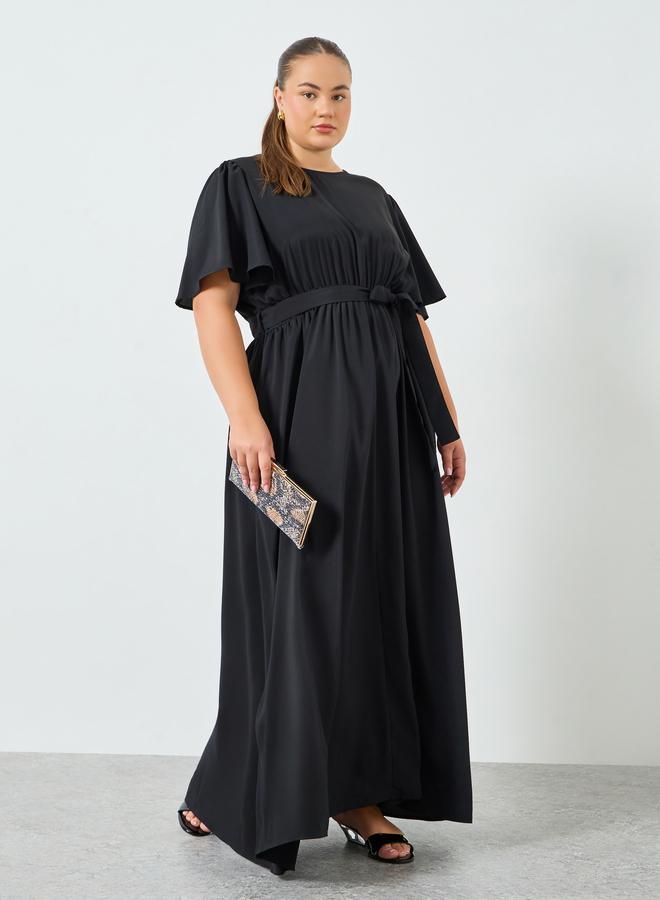 ستايلي فستان طويل مقاس كبير بكسرات - Image 3