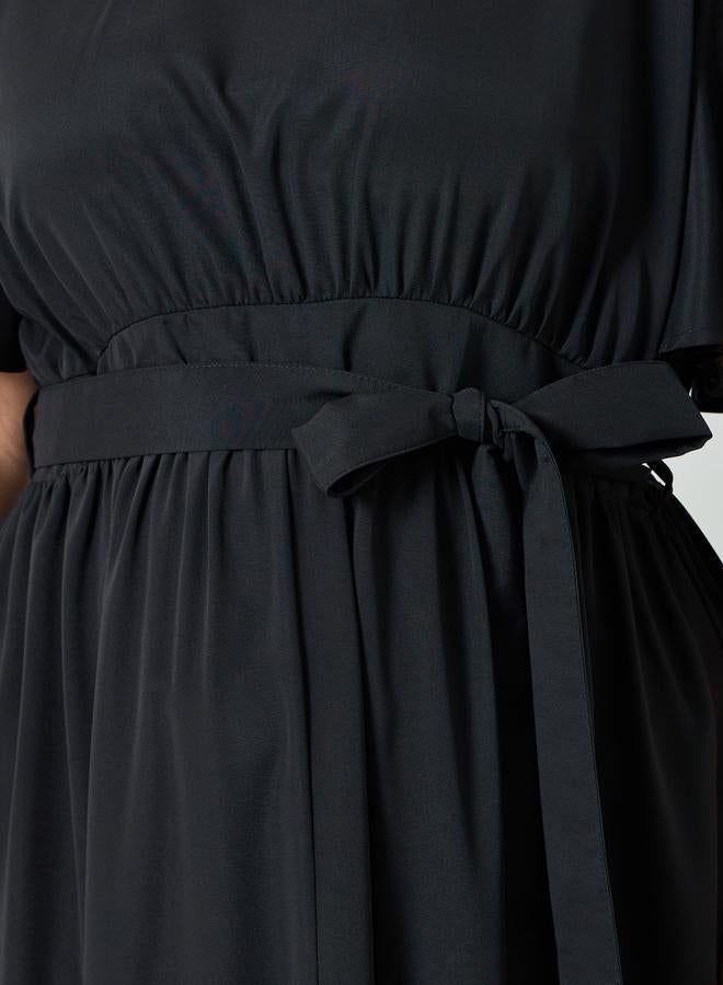 ستايلي فستان طويل مقاس كبير بكسرات - Image 4