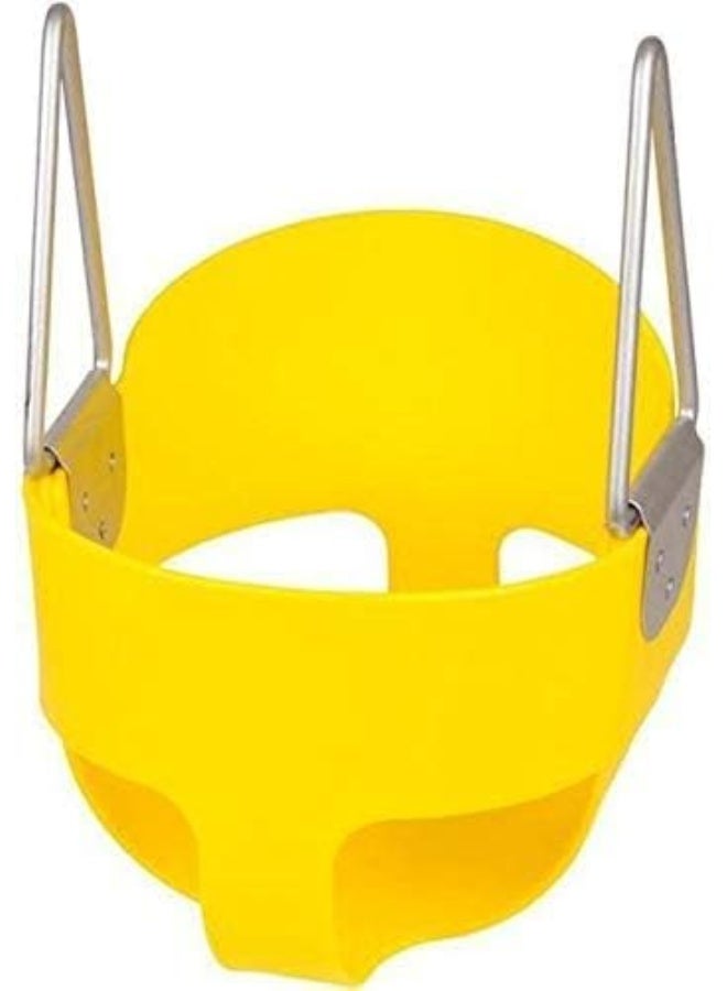 Rainbow Toys RBW TOYS Outdoor Play Toddler Swing Chair for kids - High Back Full Bucket Toddler Swing Seat (Yellow) - Image 1