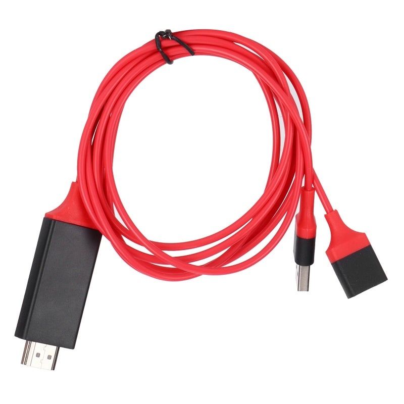 Mobile Phone HDMI Adapter: 1080P 3D 60Hz, No App Required, Universal HDMI Adapter - Dual Function Charging & Playback, Cell Phone TV Adapter for iOS Android Phones Tablets Home HDTV Use - Image 3
