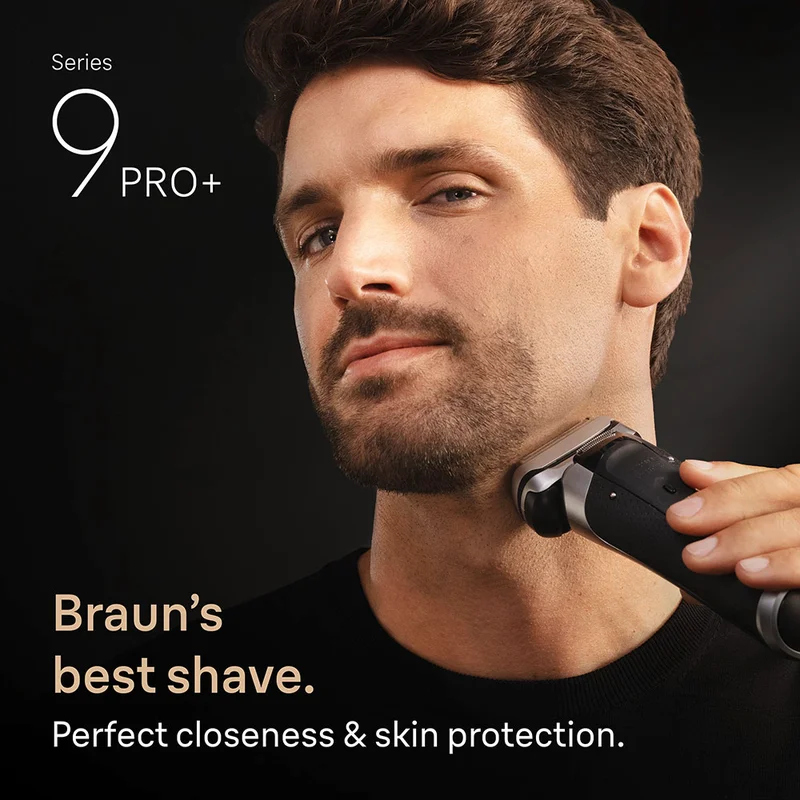 Braun Series 9 PRO+ Electric Shaver with 6-in-1 SmartCare Center, PowerCase, Wet & Dry, Made in Germany, Shaver 9677cc - Silver