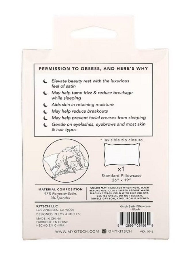 Kitsch - The Satin Pillowcase Standard Size Blush 1 Piece - Image 1