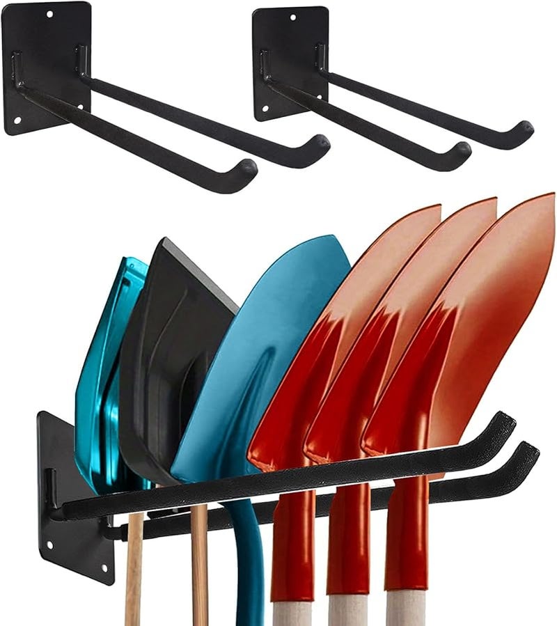 Sky Blue Heavy Duty Garage Storage Hooks 2 Pack Wall Mounted Organizer for Ladders Tools - Image 3