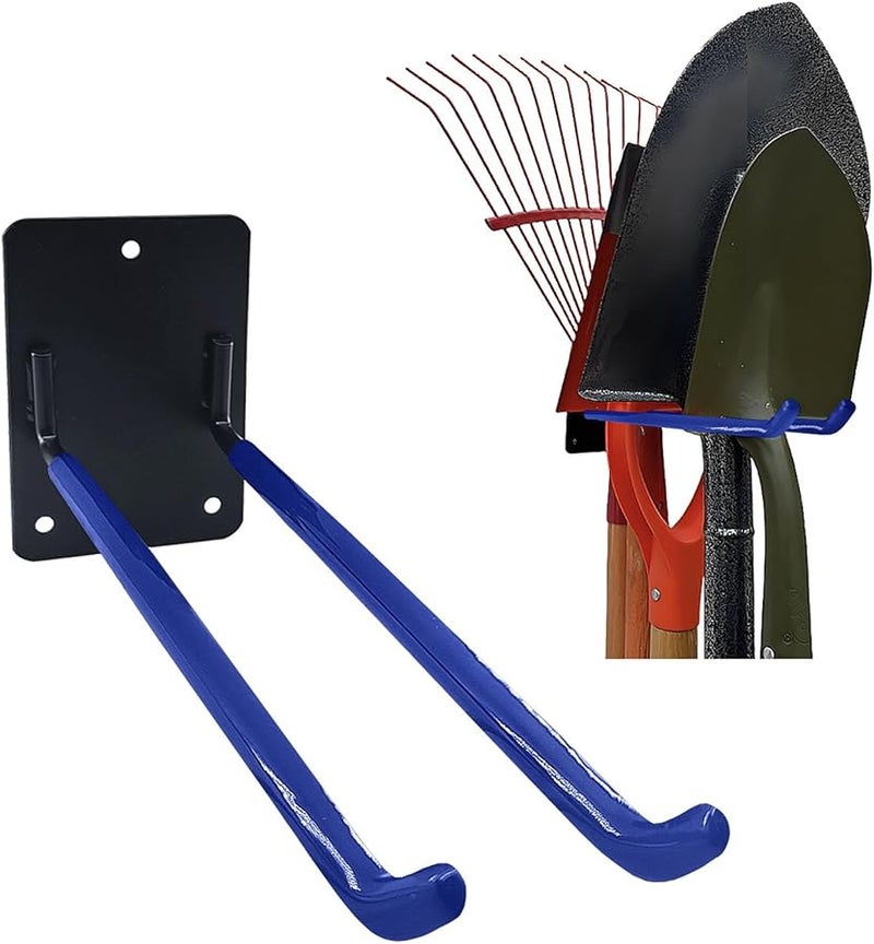 Sky Blue Heavy Duty Garage Storage Hooks 2 Pack Wall Mounted Organizer for Ladders Tools - Image 4
