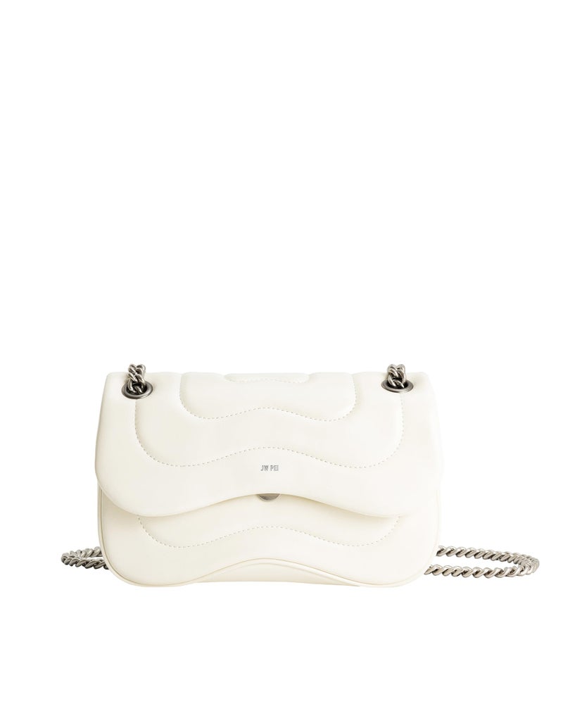 JW PEI Womens Tina Quilted Chain Crossbody Ivory