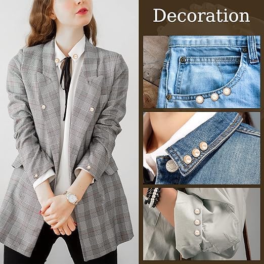 SHOPOLIFE Brooch Buttons Pin for Women Men || Stylish Morden Designing Dress Brooches Button for Jeans Dress Coat Shirt Cap Scarf etc. || Clothes Decoration || Non Sew Required || (30 Pcs - Multi Designs)  - Image 5