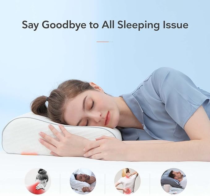 YESIKOM Cervical Contour Memory Foam Pillow Orthopedic Pillow for Neck PainOrthopedic Contour Pillow Support for BackStomachSide SleepersAntiSnoring Neck Pillow - Image 4